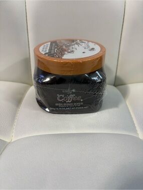 Simply Belle Coffee Shea Sugar Scrub - Orange Lid, Black Jar